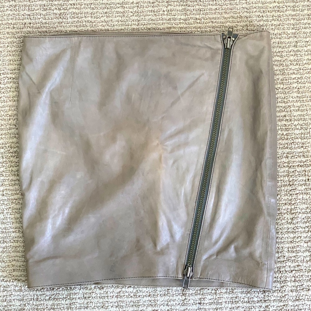 Haute Hippie Taupe Leather Skirt, Size M